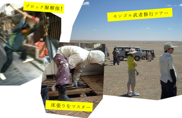 ブロック塀を壊すナリワイなど